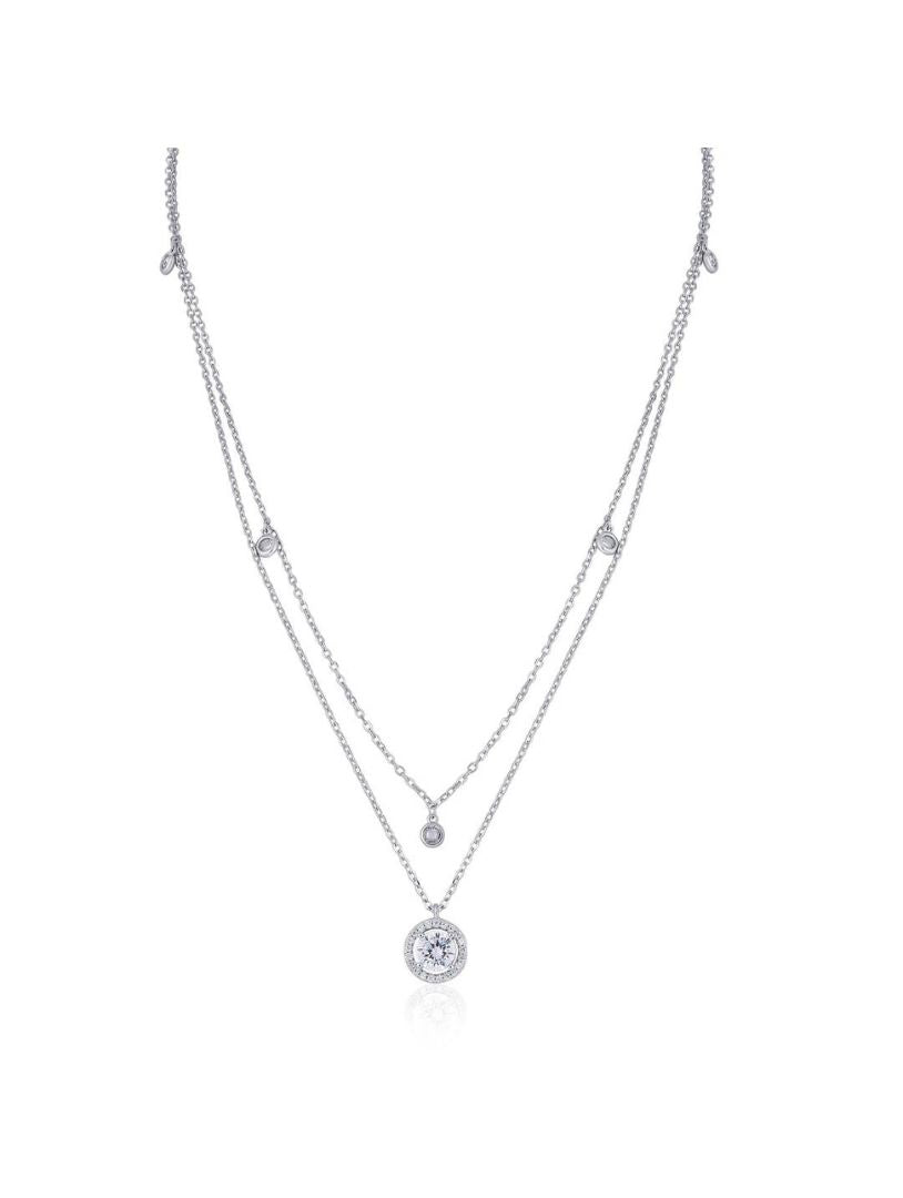 Delicate Double Layer Pendant Necklace - Shyne Jewels