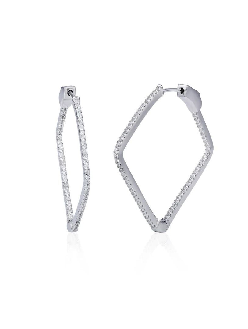 Diamond-Shaped Hoop Earrings - Shyne Jewels