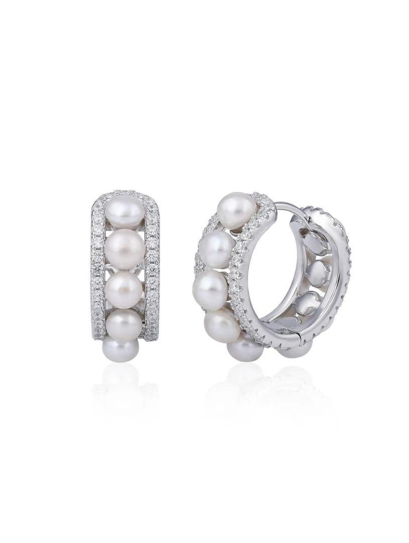 Elegance Pearl Hoop Earrings - Shyne Jewels