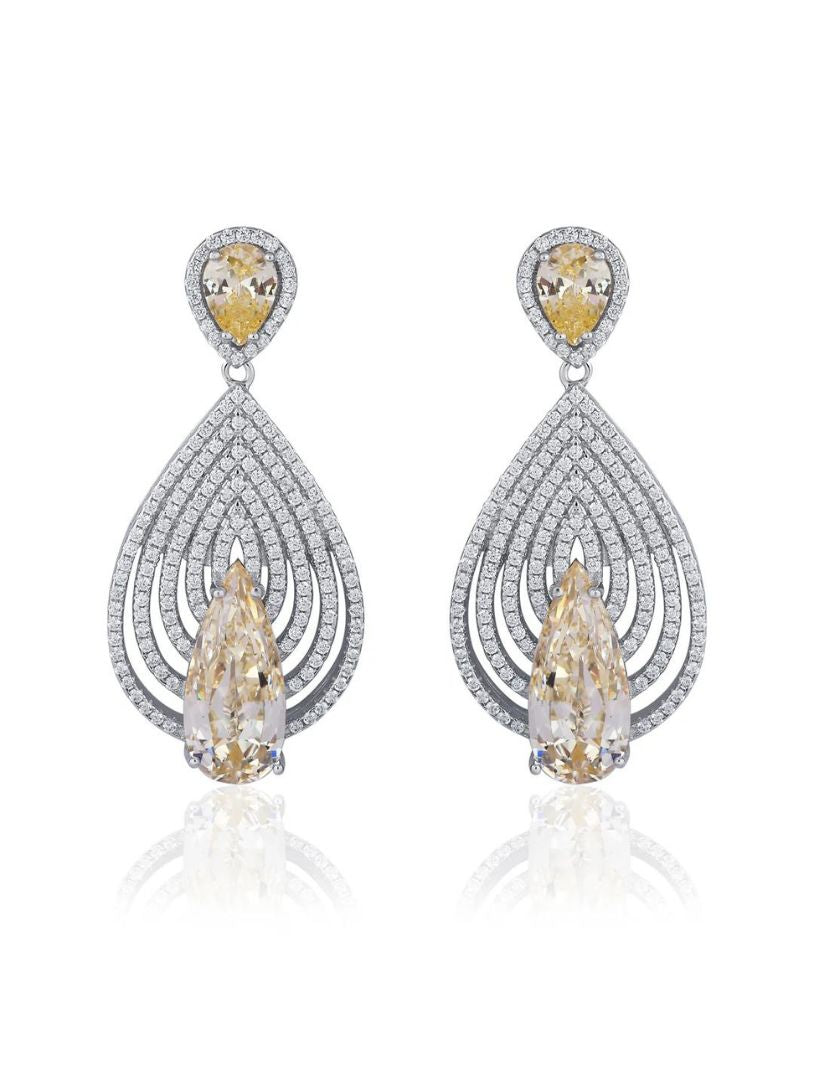 Golden Halo Teardrop Earrings - Shyne Jewels