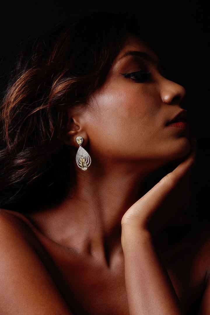 Golden Halo Teardrop Earrings - Shyne Jewels