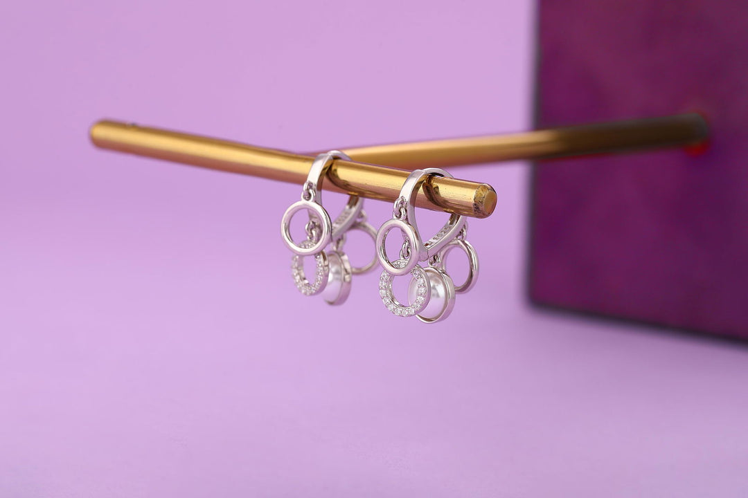 Pearl Orbit Hoops - Shyne Jewels