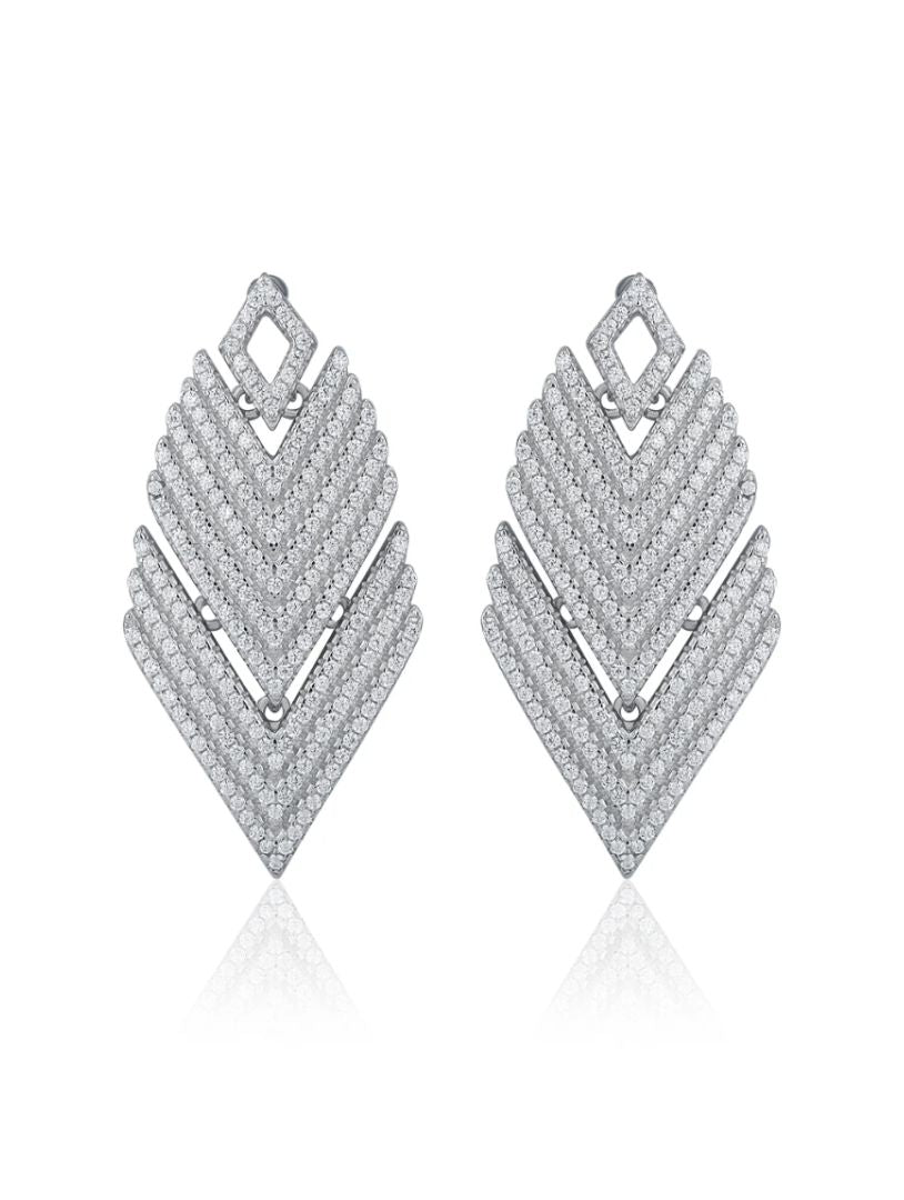 Radiant Chevron Cascade Earrings - Shyne Jewels