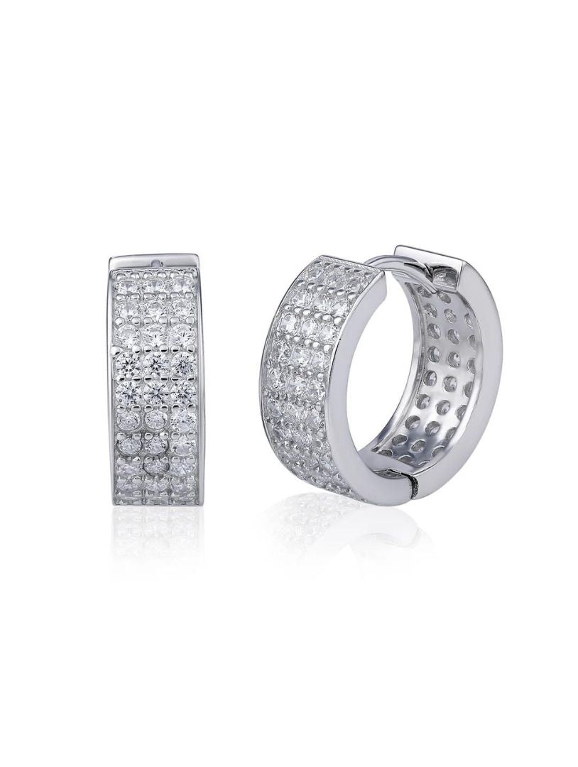 Radiant Pave Hoop Earrings - Shyne Jewels