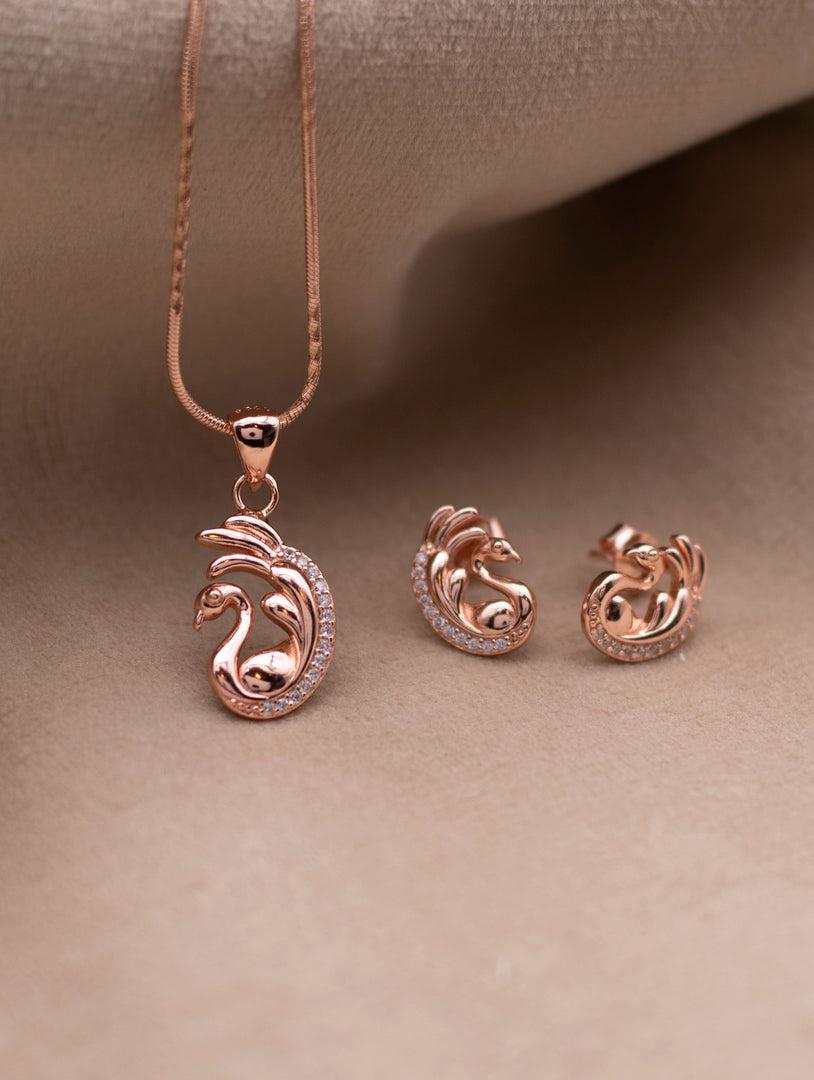 Regal Swan Pendant Set - Shyne Jewels