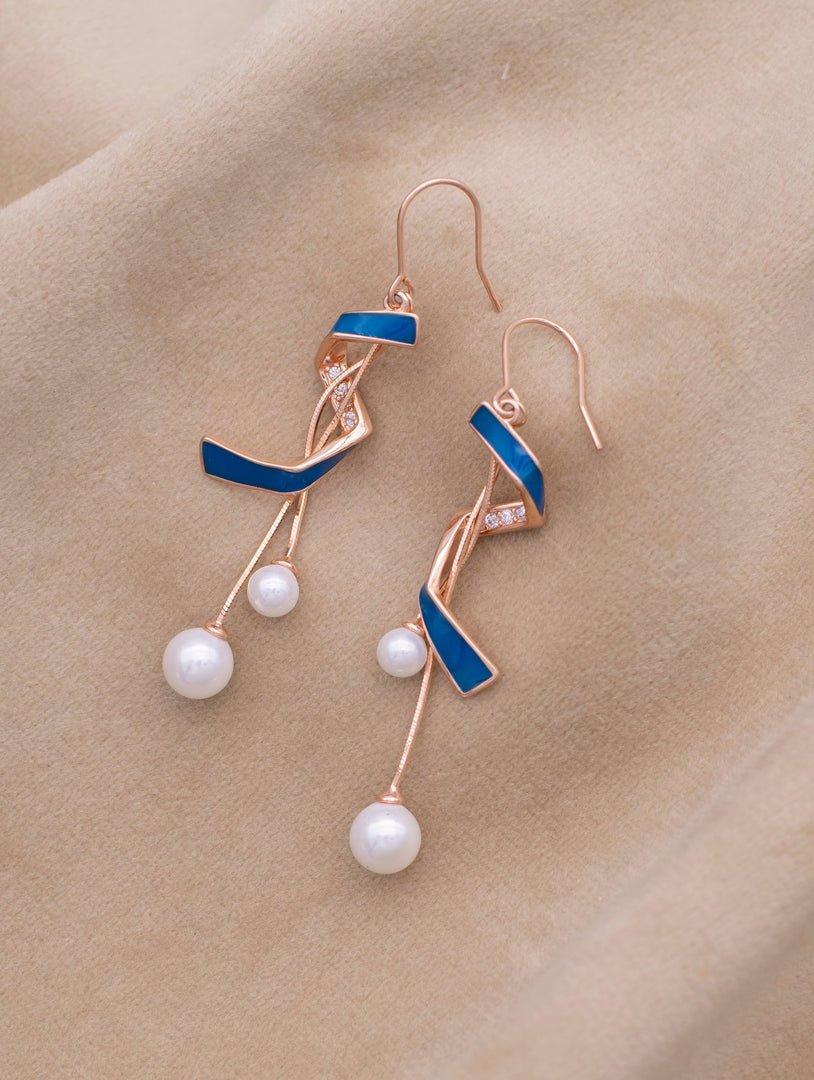 Spiral Pearl Drop Earring - Shyne Jewels