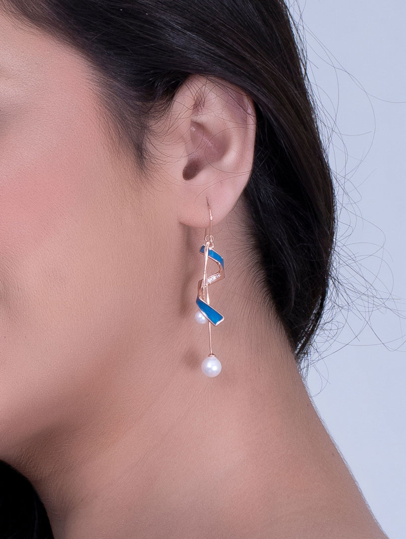 Spiral Pearl Drop Earring - Shyne Jewels